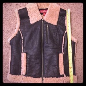 Gorgeous Sundance Brown Leather Shearling Vest